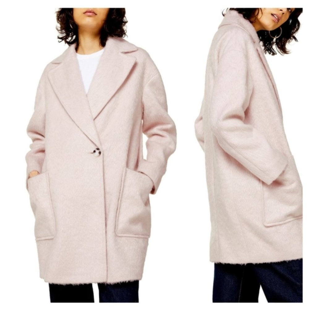 Topshop Carly Pink Long Coat